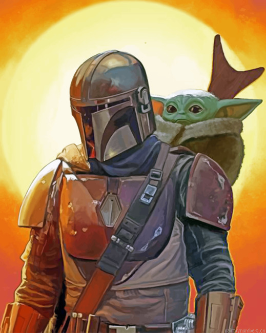 The Mandalorian And Baby Yoda Painting By Numberss.png