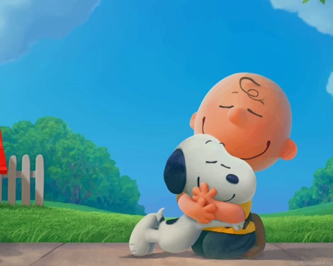 The Peanuts Snoopy And Charlie Cartoons Painting By Numberss.png