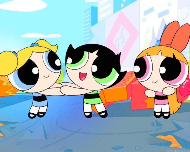 The Powerpuff Girls Cartoons Painting By Numberss.png