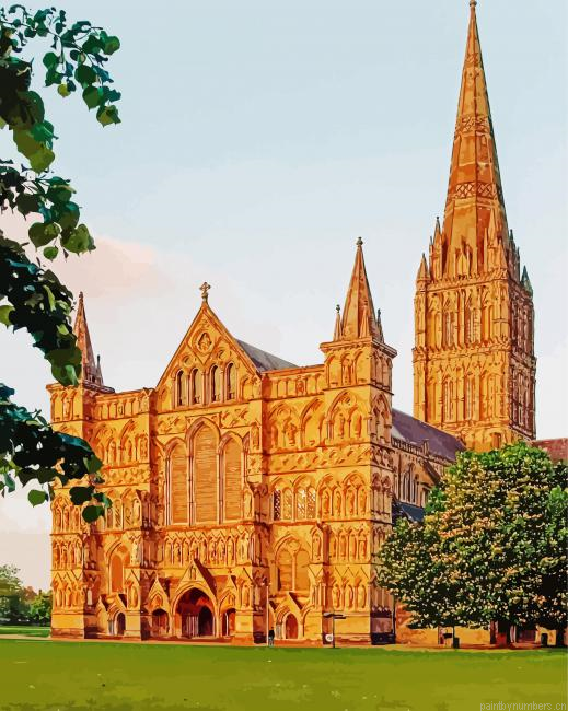 The Salisbury Cathedral England Painting By Numberss.png