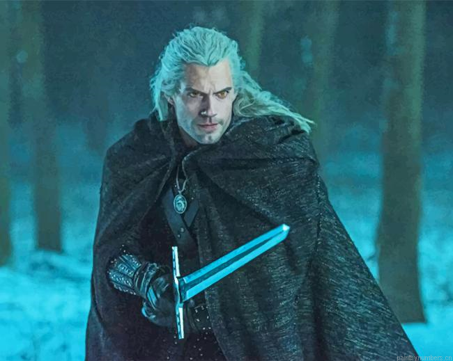 The Witcher Henry Cavill Video Games Painting By Numberss.png