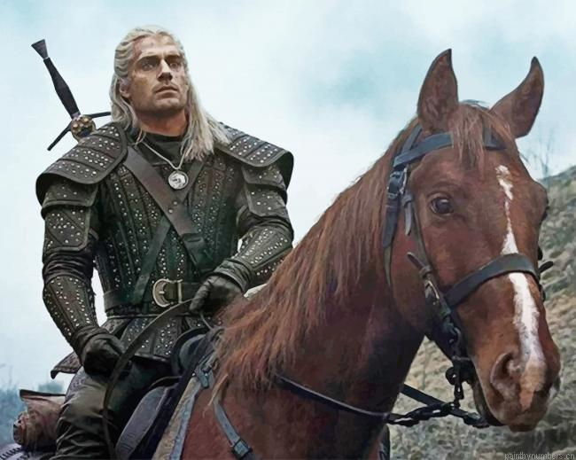 The Witcher On Horse Movies Painting By Numberss.png