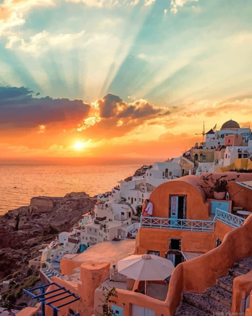 Thira City Greece Buildings Painting By Numberss.png
