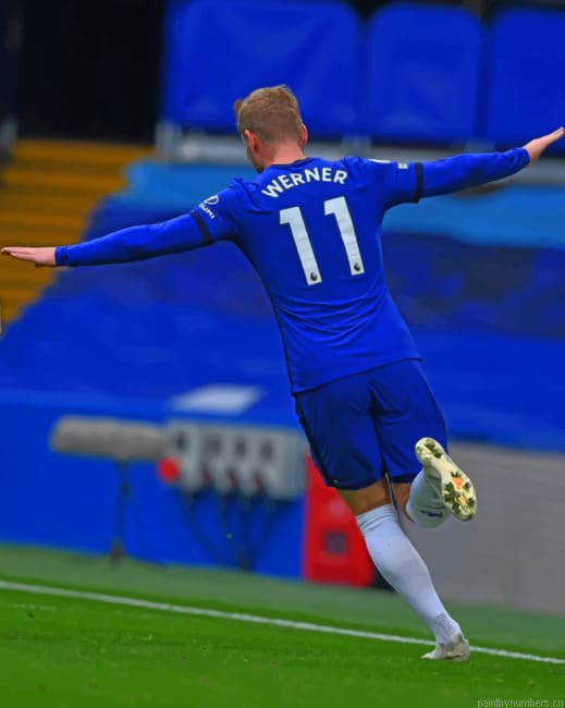 Timo Werner From Chelsea Team Soccer Painting By Numberss.png