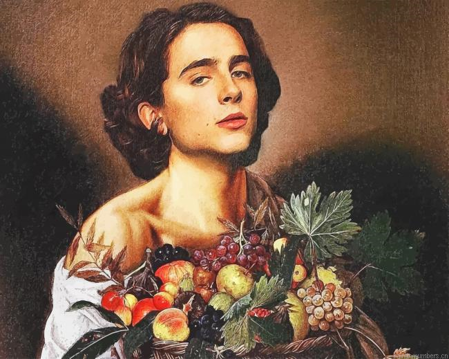 Timothee Chamalet With Fruit Basket Actors Painting By Numbers.png