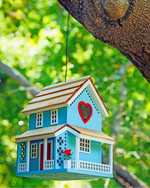 Tiny Blue Birds House Painting By Numberss.png