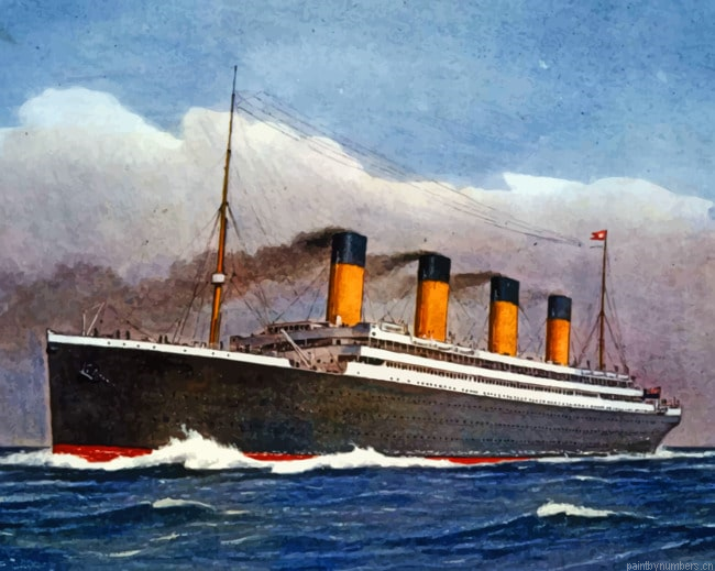 Titanic Ship Sailing Seascapes Painting By Numberss.png
