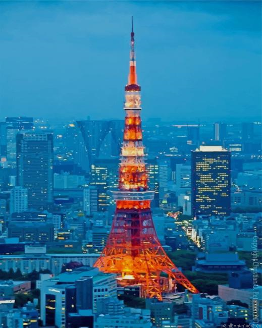 Tokyo Tower Cities Painting By Numberss.png