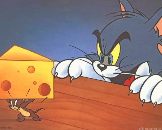 Tom And Jerry Cartoon Painting By Numberss.png
