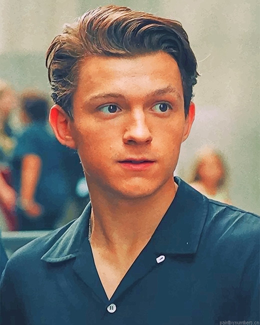 Tom Holland Wearing Black Actors Painting By Numberss.png