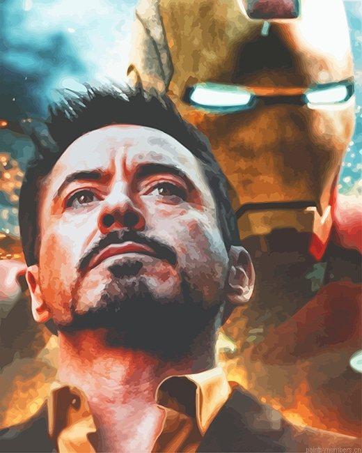 Tony Stark The Avengers Iron Man Marvel Painting By Numberss.png