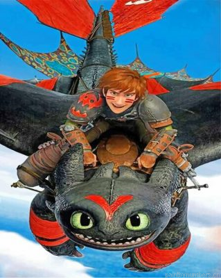 Toothless Dragon And Hiccup Painting By Numbers.png