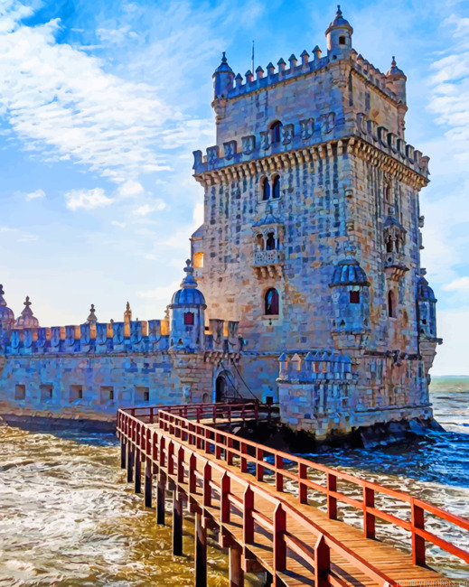 Torre De Belem Lisboa Towers Painting By Numberss.png