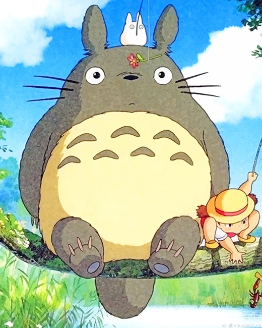 Totoro And Mei Kusaka Animations Painting By Numberss.png