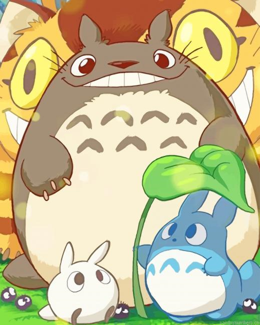 Totoro And The Squad Animations Painting By Numberss.png