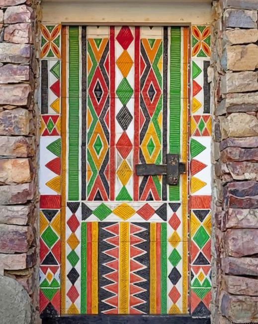 Traditional Colorful Door Painting By Numberss.png