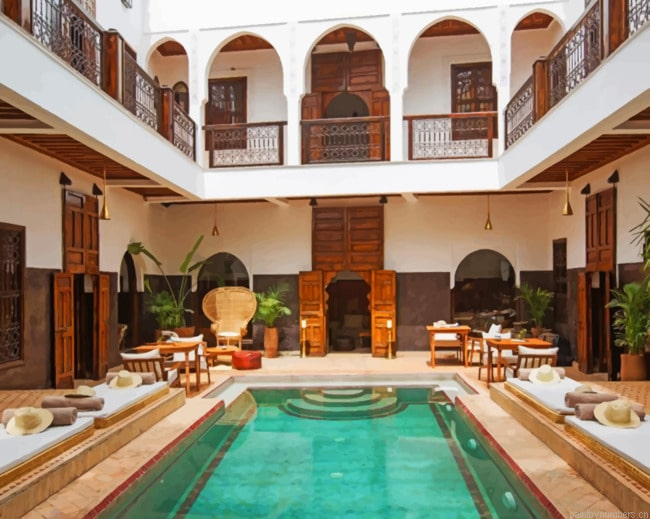 Traditional Moroccan Architecture Buildings Painting By Numberss.png