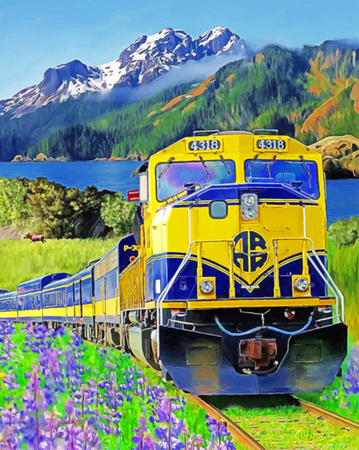 Train In Snow Painting By Numbers.png