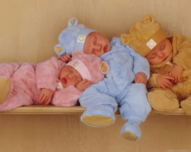 Triple Baby Siblings Painting By Numberss.png