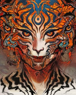 Trippy Tiger Woman Painting By Numbers.png
