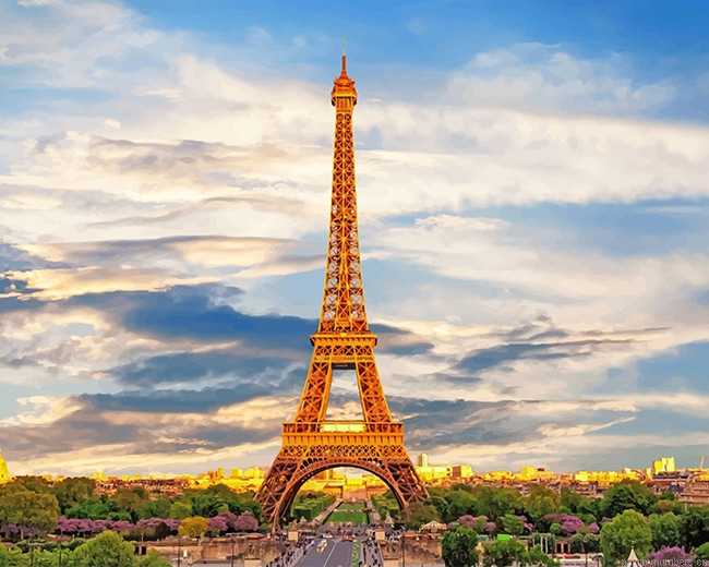 Trocadero Gardens Eiffel Tower Cities Painting By Numbers.png