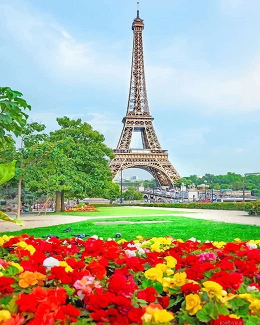 Trocadero Paris Garden Eiffel Tower Painting By Numberss.png