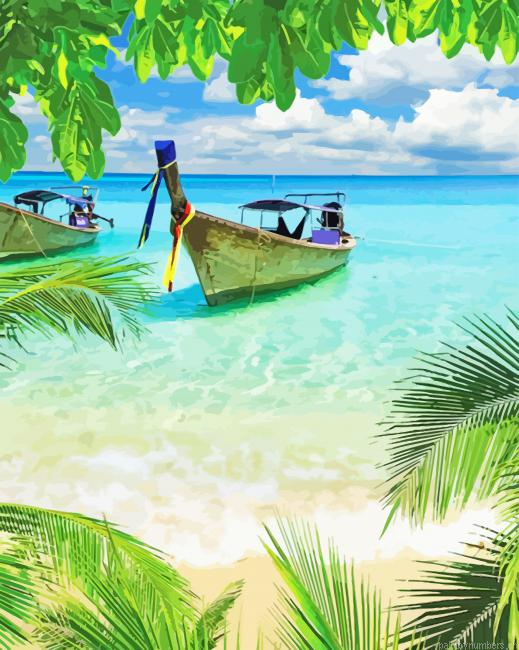 Tropical Beach Island Seascapes Painting By Numberss.png