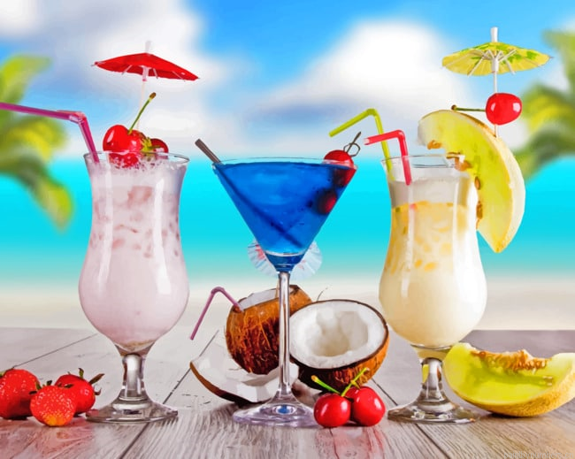 Tropical Cocktails Drinks Painting By Numbers.png