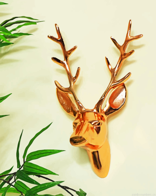 Tropical Deer Head Painting By Numbers.png
