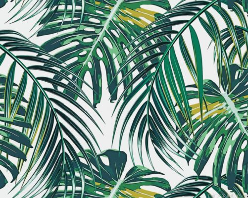 Tropical Palm Leaves Painting By Numbers.png