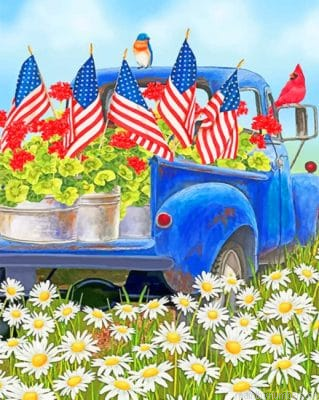 Truck Floral Garden Painting By Numberss.png