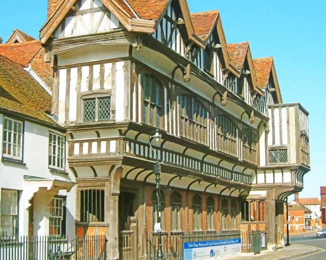 Tudor Houses Buildings Painting By Numberss.png