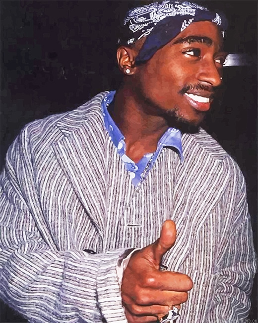 Tupac Thumps Up Rappers Painting By Numberss.png