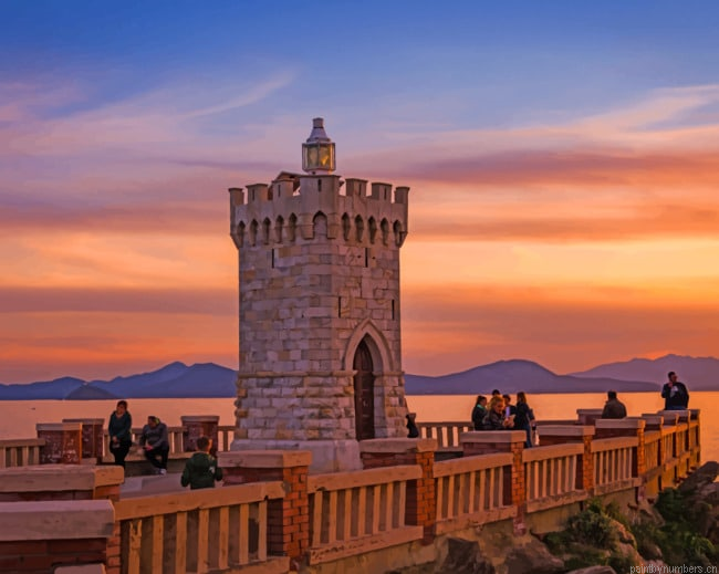 Tuscany Lighthouse Buildings Painting By Numberss.png