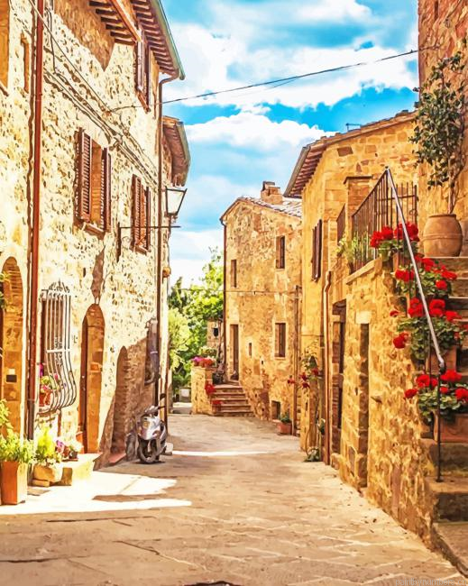 Tuscany Village Italy Cities Painting By Numberss.png