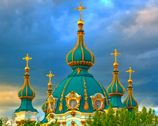 Ukraine Kiev Temple Church St Andrew Painting By Numberss.png