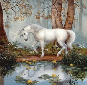 Unicorn Horse In The Forest Painting By Numberss.png