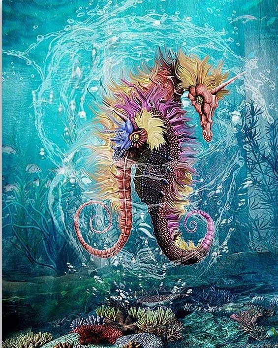Unicorn Seahorse Painting By Numberss.png