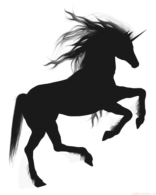 Unicorn Silhouette Animals Painting By Numberss.png