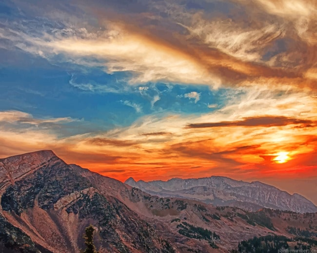 Utah Mountain Sky Landscapes Painting By Numberss.png