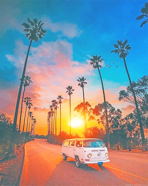 Vw Car Sunset Painting By Numbers.png