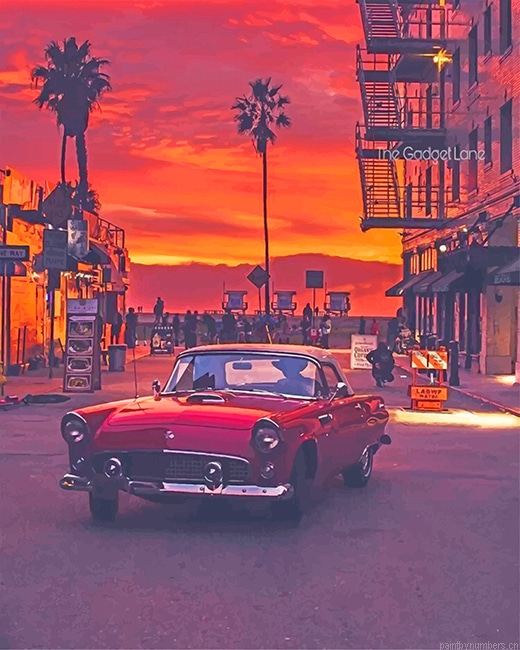 Vw In California Streets Sunset Painting By Numbers.png