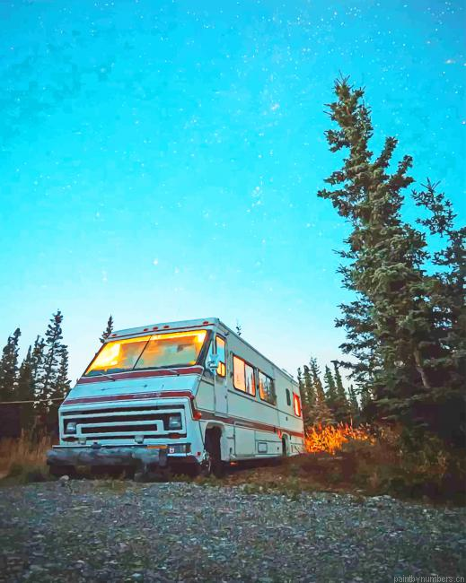 Van Rv With Night Sky View Painting By Numberss.png