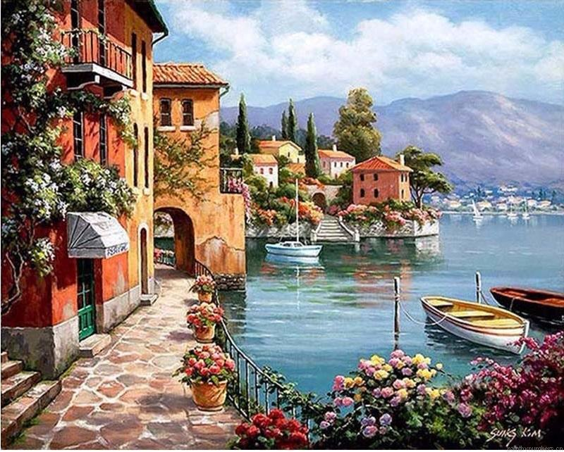 Venice Villa Seaside Cities Painting By Numbers.png