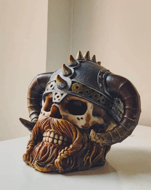 Vikings Skull And Helmet Painting By Numberss.png