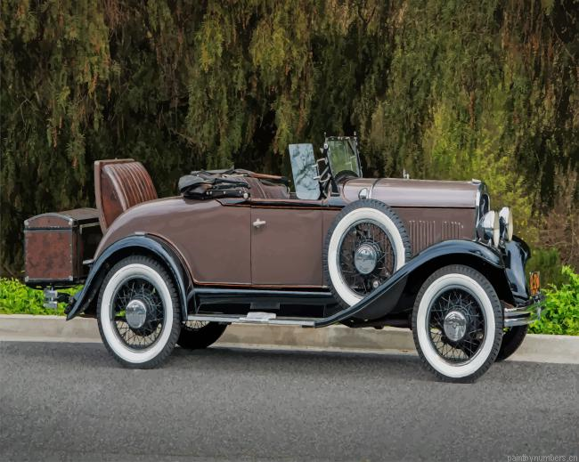 Vintage Brown Coupe Car Painting By Numberss.png