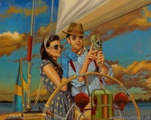 Vintage Couple Taking Pictures Painting By Numberss.png
