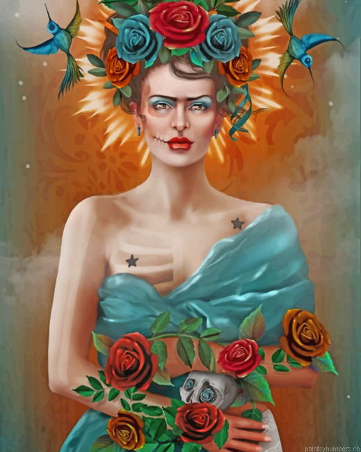 Vintage Frida Kahlo Painting By Numberss.png