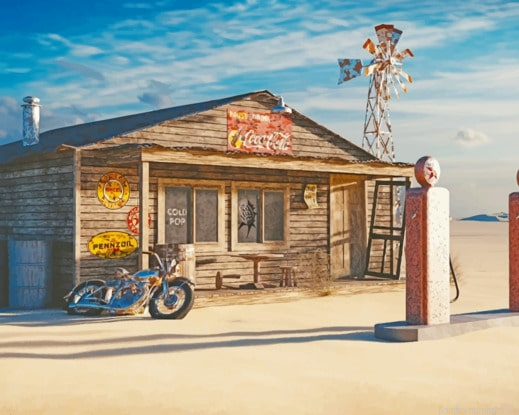 Vintage Gas Station Painting By Numberss.png