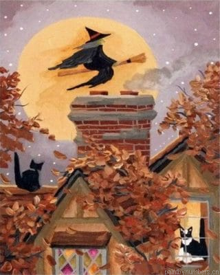 Vintage Halloween Witch Painting By Numberss.png